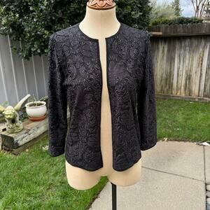 LuLaRoe Elegant Stella Bolero Open Burnout Velvet Jacket Women's Size XS